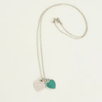 Tiffany & Co. Return to Mini Double Blue Heart Women's Necklace 16 Inches Sterling Silver 925