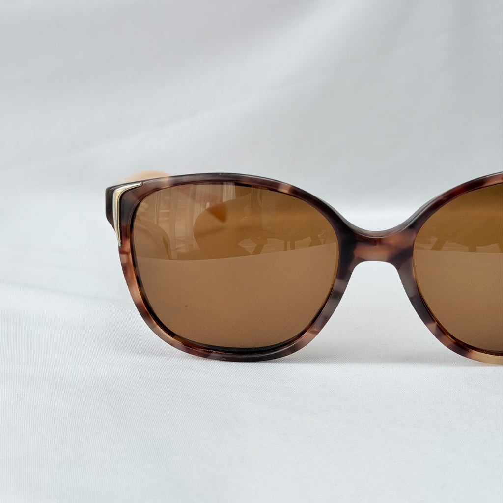 Prada Cat Eye Square Metal Corners Women's Sunglasses Pink Tortoiseshell SPR 01O polarised