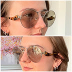 Prada Retro 70’s Style Round Oval Brown Tortoiseshell Sunglasses PR 55TS