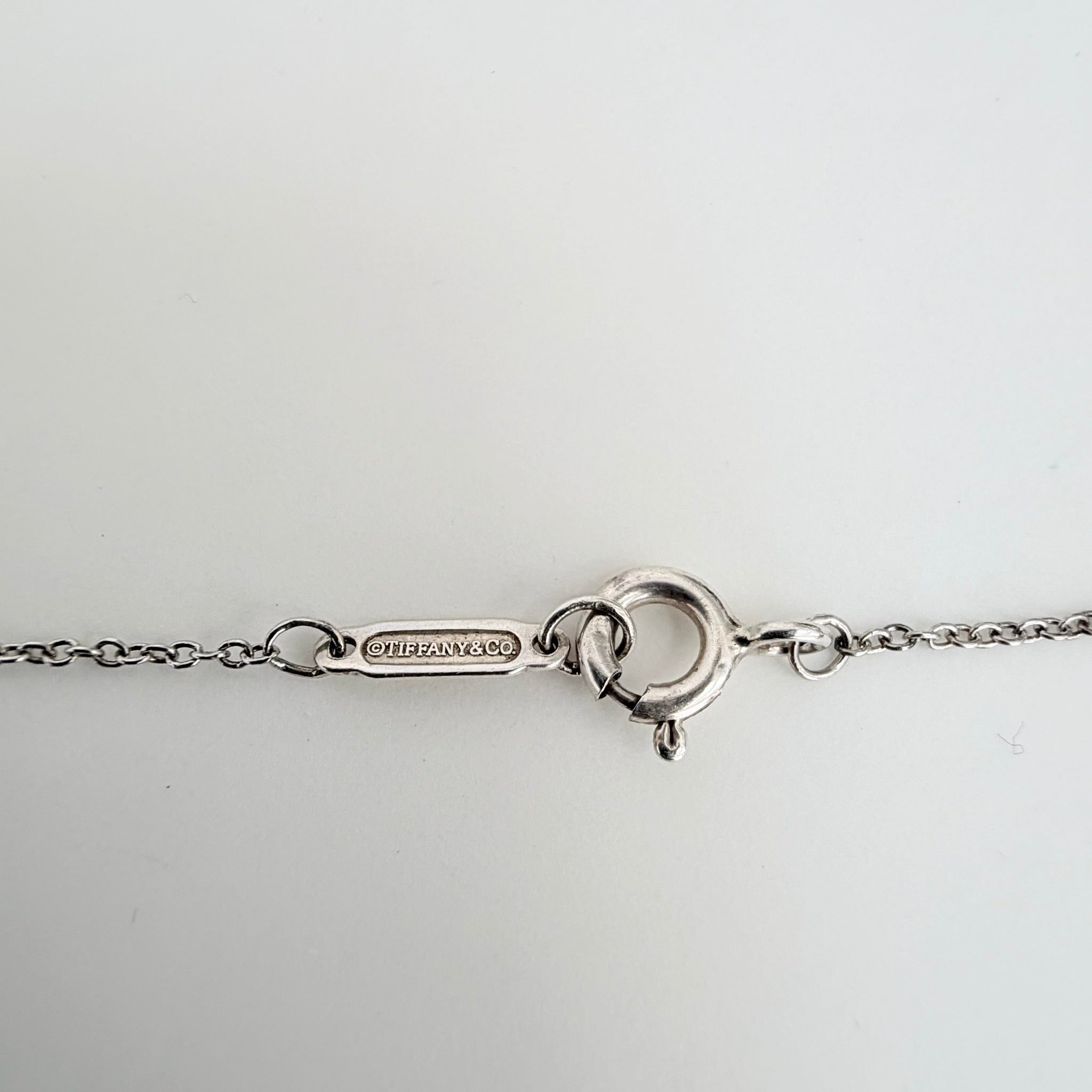 Tiffany & Co. Return to Mini Double Pink Heart Women's Necklace 17 Inches Sterling Silver 925