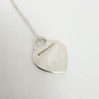 Tiffany & Co. Return to Tiffany Small Heart Necklace 925 Sterling Silver 18 Inches With Packaging