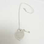 Tiffany&Co. Return to Tiffany Medium Heart Key Lock Women's Necklace Silver 925 Sterling 16 inches With Packaging