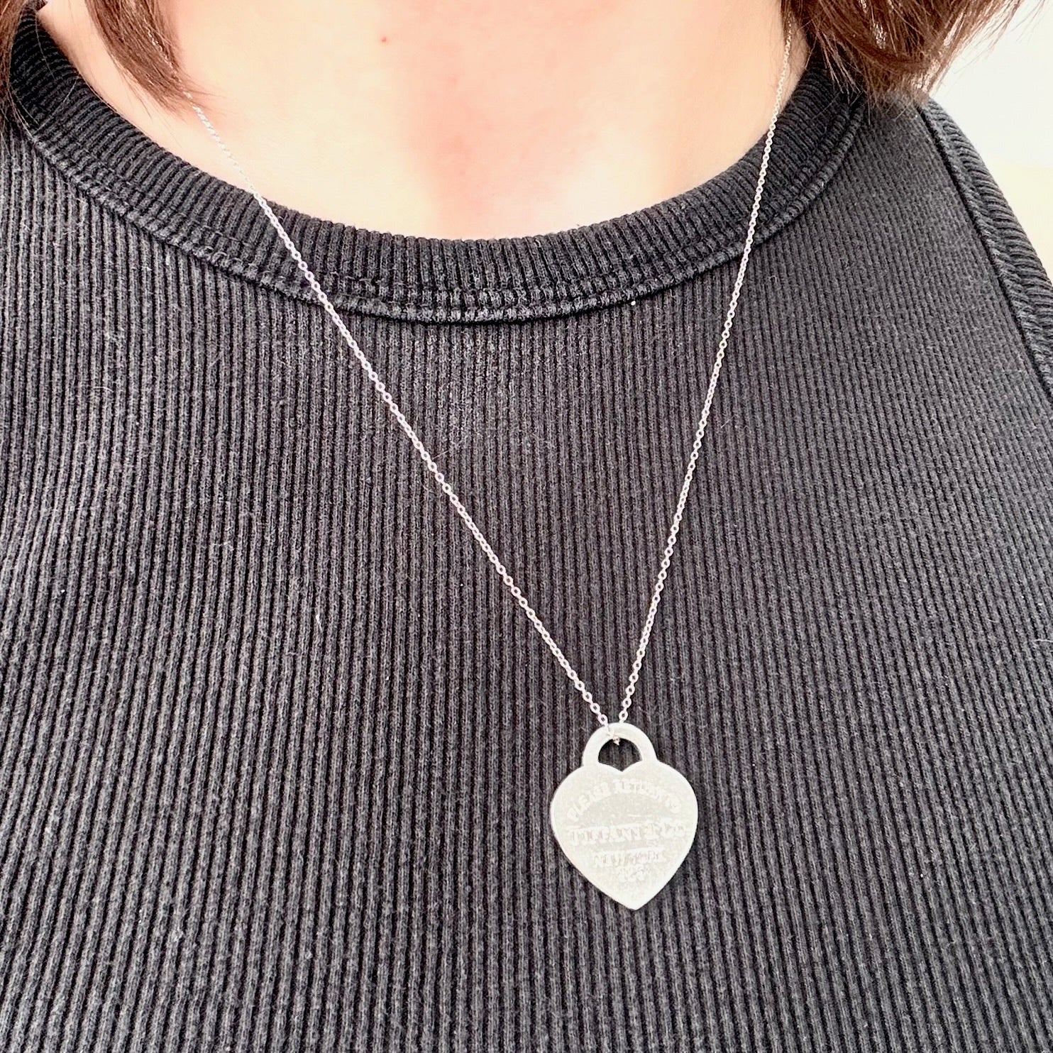 Tiffany & Co. Return to Tiffany Medium Heart Women’s Necklace Silver 925 Sterling 19 inches