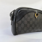 Vintage Gucci Black GG Monogram Canvas/Leather Small Crossbody Handbag