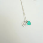Tiffany & Co. Return to Mini Double Blue Heart Women's Necklace 18 Inches Sterling Silver 925 With Packaging