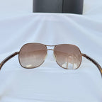 Prada Pilot Bronze Gold Brown tortoiseshell Women’s Designer Sunglasses With Case