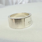 Gucci Sterling Silver 925 Wide 12mm Band Trademarked Ring Size 13, UK M/N, EU 53