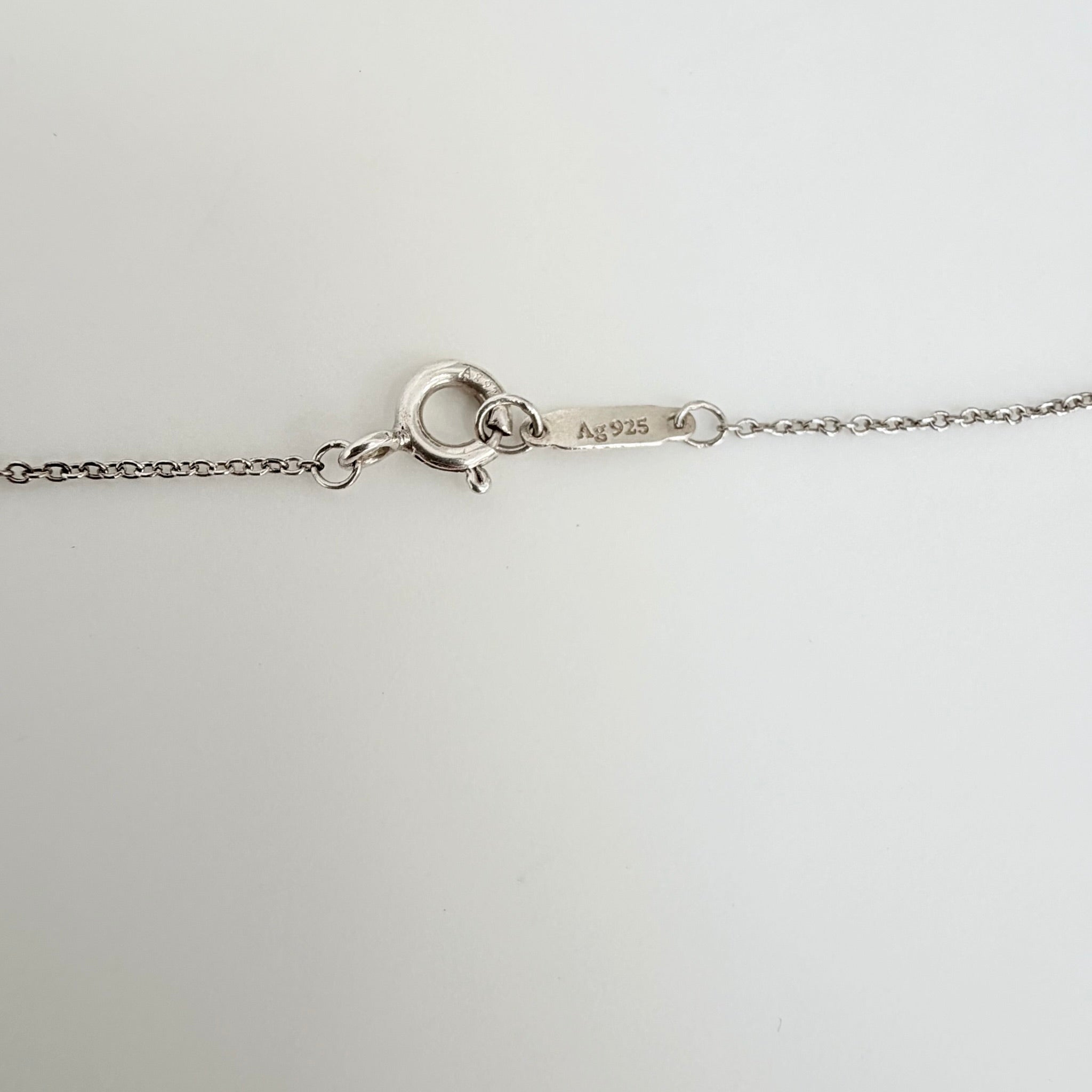 Tiffany & Co. Return to Mini Double Pink Heart Women's Necklace 17 Inches Sterling Silver 925
