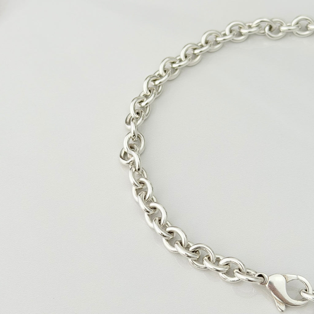Authentic Tiffany & Co. Sterling Silver 925 Oval Pendant Choker Necklace With Packaging 15 inches