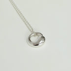 Authentic Tiffany & Co. Elsa Peretti Small Eternal Circle Sterling Silver 925 Necklace With Packaging 16 Inches