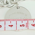 Authentic Tiffany & Co. Sterling Silver 925 Chunky Chain Large Round Tag Disc Bracelet 7.5 Inches With Packaging