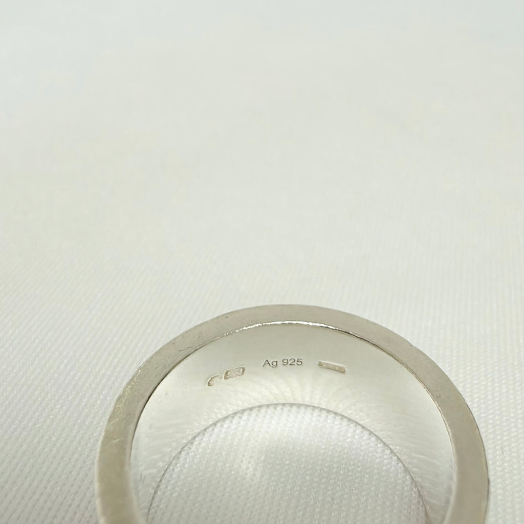 Gucci Sterling Silver 925 Wide 12mm Band Trademarked Ring Size 13, UK M/N, EU 53