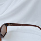 Vintage Fendi Brown Gold Rectangular Skinny Y2K Polarised Sunglasses