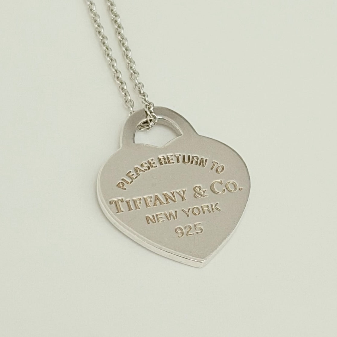 Authentic Tiffany & Co. Return to Tiffany Small Heart Women's Necklace 925 Sterling Silver 16.5 inches