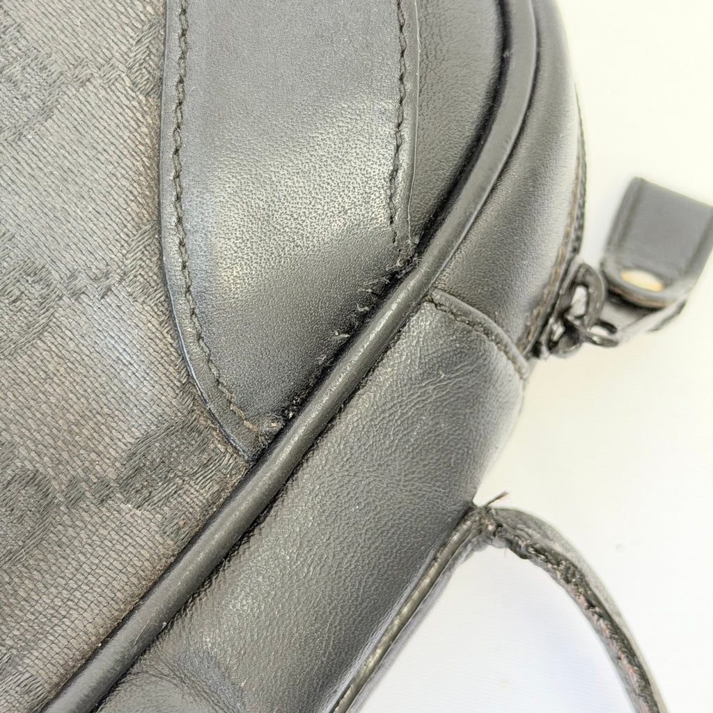 Vintage Gucci Black GG Monogram Canvas/Leather Small Crossbody Handbag