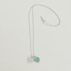 Tiffany & Co. Return to Mini Double Blue Heart Women's Necklace 19 Inches Sterling Silver 925