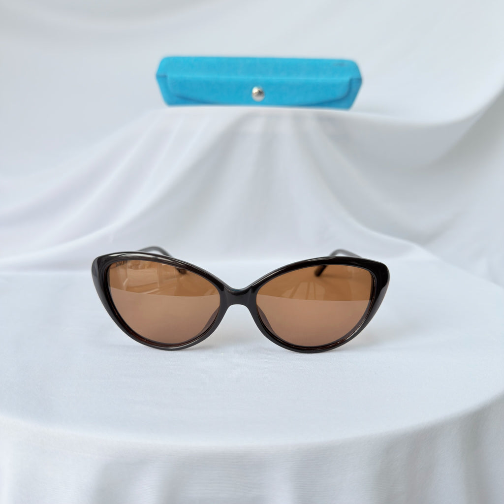 Vintage Dior Cat Eye Brown Geometric Gold diamanté Polarised UV400 Sunglasses