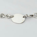 Authentic Tiffany & Co. Sterling Silver 925 Oval Pendant Choker Necklace With Packaging 15 inches