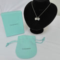 Tiffany & Co. Mini Double Silver 925 Heart Pendant Women's Necklace 16 inches With Packaging