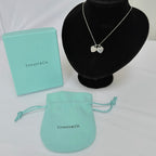Tiffany & Co. Mini Double Silver 925 Heart Pendant Women's Necklace 16 inches With Packaging