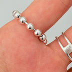 Authentic Gucci Vintage Hoop Boule Sterling Silver 925 Women’s Ring Size 16, UK P, EU 56