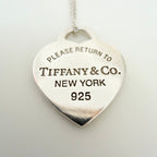 Tiffany & Co. Return to Tiffany Small Heart Women's Necklace 925 Sterling Silver 17.5 Inches