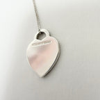 Tiffany & Co. 727 Fifth Avenue Script Medium Heart Sterling Silver 925 Necklace 22.5 Inches
