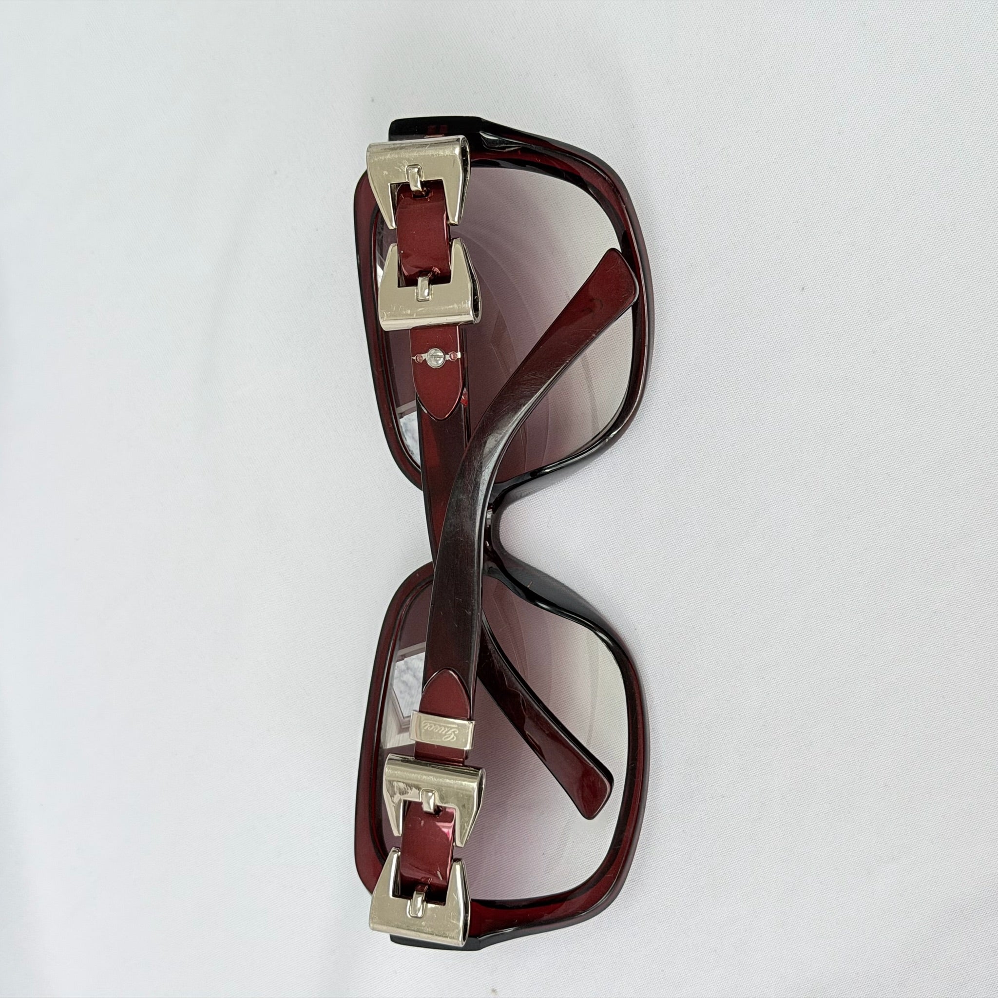 Vintage Gucci GG 3006/S "Queen Bow" Buckle Oversized Butterfly Burgundy sunglasses