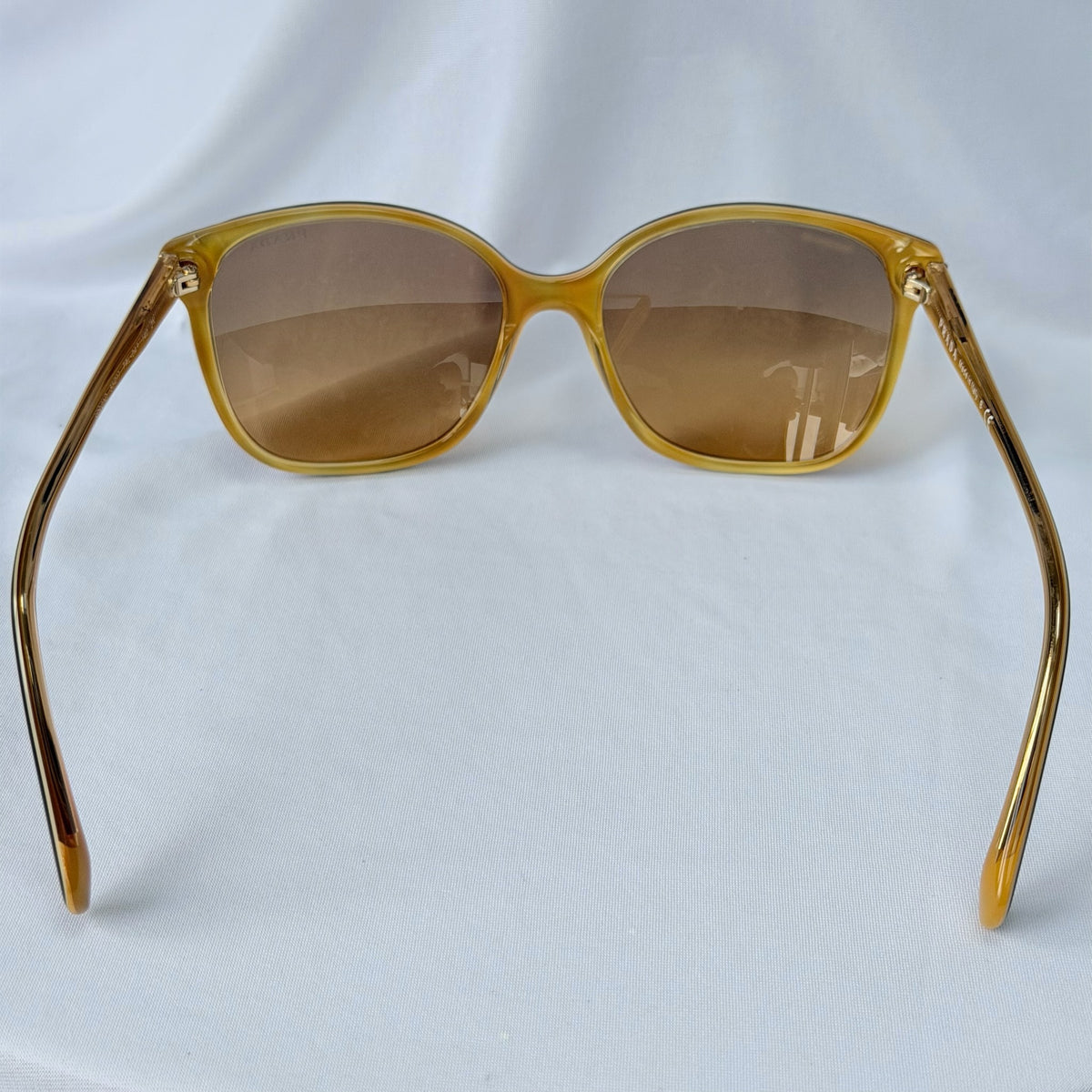 Prada Cat Eye Square Metal Corners Women's Sunglasses Brown Tortoiseshell SPR 01O