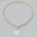 Authentic Tiffany & Co. Sterling Silver 925 Medium Heart Pendant Choker Necklace With Pouch 15 inches