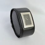 Gucci 7800L Women's Quartz Watch Black Leather Rectangular With Packaging 19cm
