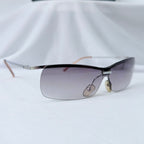Chanel 4043 Wrap Rimless Vintage Grey Silver Sunglasses