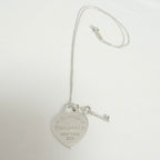 Tiffany&Co. Return to Tiffany Medium Heart Key Lock Women's Necklace Silver 925 Sterling 16 inches With Packaging