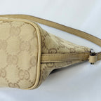 Vintage Y2k Gucci Beige GG Monogram Canvas Small Boat Pochette Shoulder Handbag