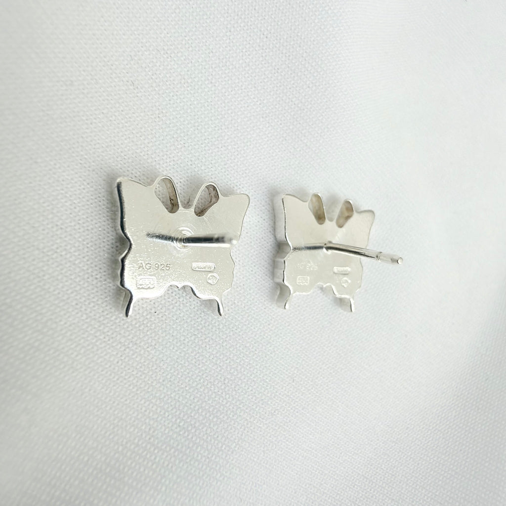 Gucci Butterfly Stud Sterling Silver 925 Women's Earrings With Packaging