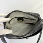 Vintage Gucci Black GG Monogram Canvas/Leather Small Crossbody Handbag