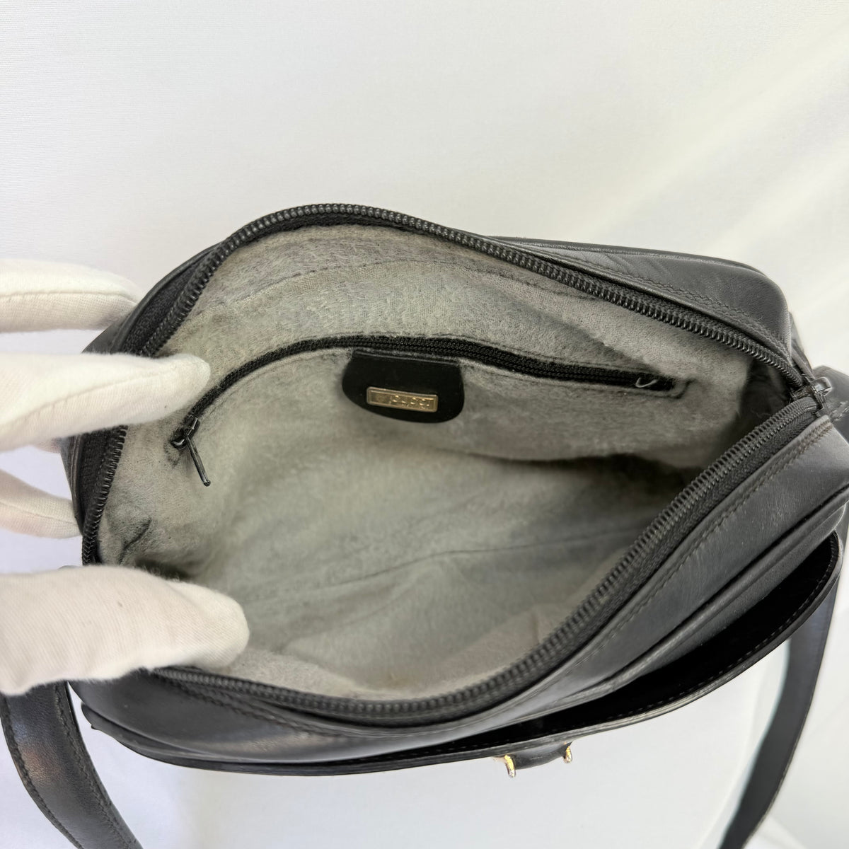 Vintage Gucci Black GG Monogram Canvas/Leather Small Crossbody Handbag