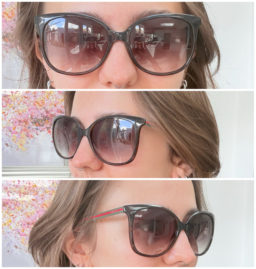 Gucci Cat Eye Black Green Red GG 3649/S 56mm Women’s sunglasses