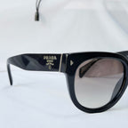Authentic Prada Round Cat Eye Black Thick Frame Oversized Women’s Sunglasses
