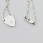 Authentic Gucci Heart Trademark Pendant Sterling Silver 925 Women’s Necklace 48cm With Packaging
