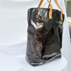 Louis Vuitton Vernis Patent Leather Black Reade MM Tote Bag Redyed Restored