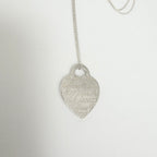 Tiffany & Co. 727 Fifth Avenue Script Medium Heart Sterling Silver 925 Necklace 22.5 Inches