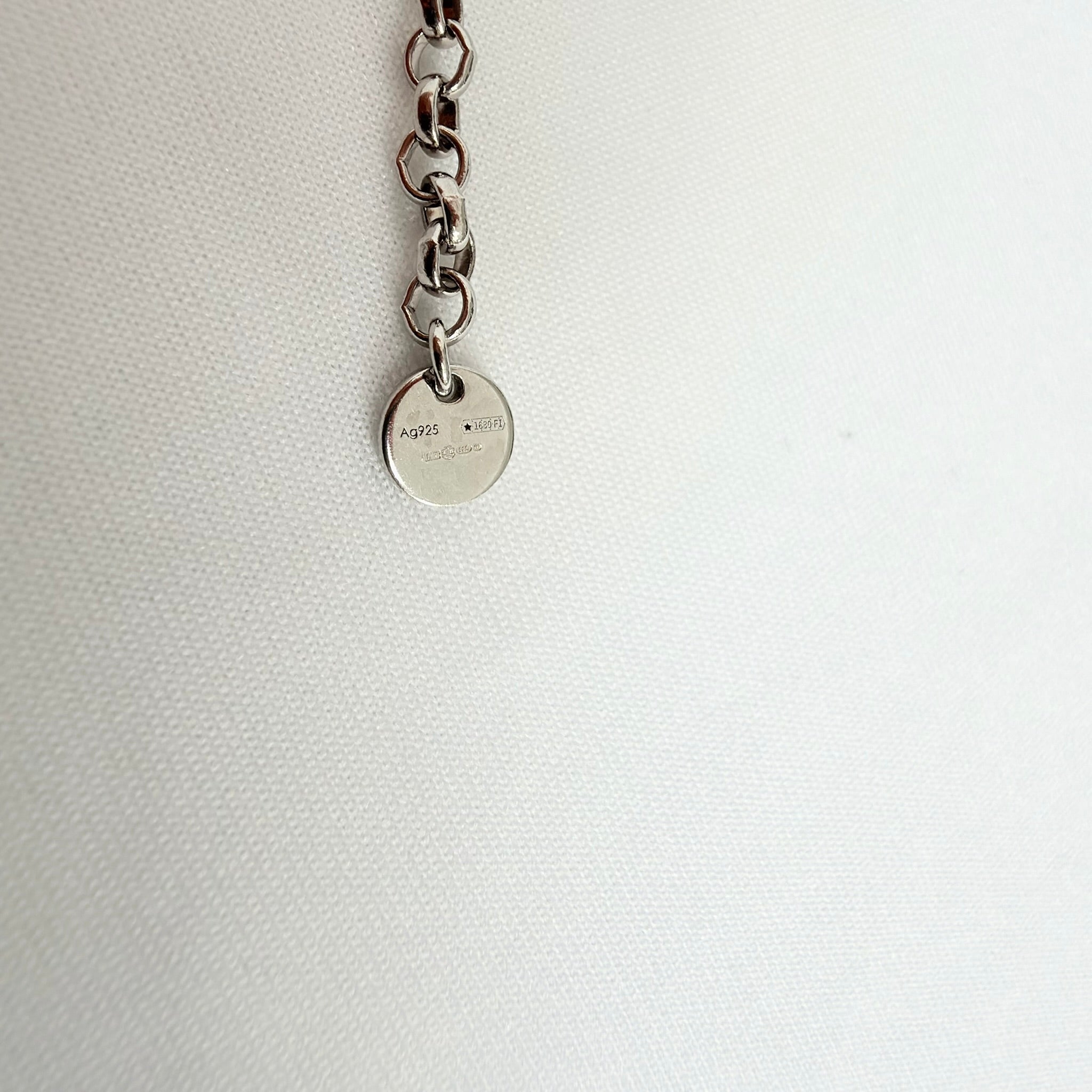 Gucci Blind for Love Heart Pendant 925 Sterling Silver Women's Necklace 18-20 inches With Packaging
