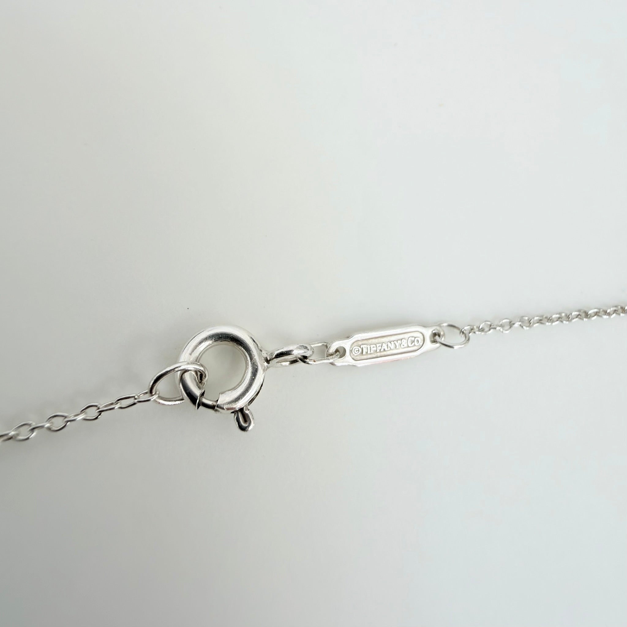 Tiffany & Co. Return to Small Double Blue Heart Women's Necklace 18 Inches Sterling Silver 925