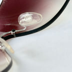 Vintage Prada Y2K Lilac Purple Silver Frameless Wrap Sunshield Oversized Sunglasses SPR 041