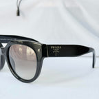 Authentic Prada Round Cat Eye Black Thick Frame Oversized Women’s Sunglasses