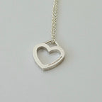 Tiffany & Co. Sentimental Open Heart necklace sterling silver 925 16 inches