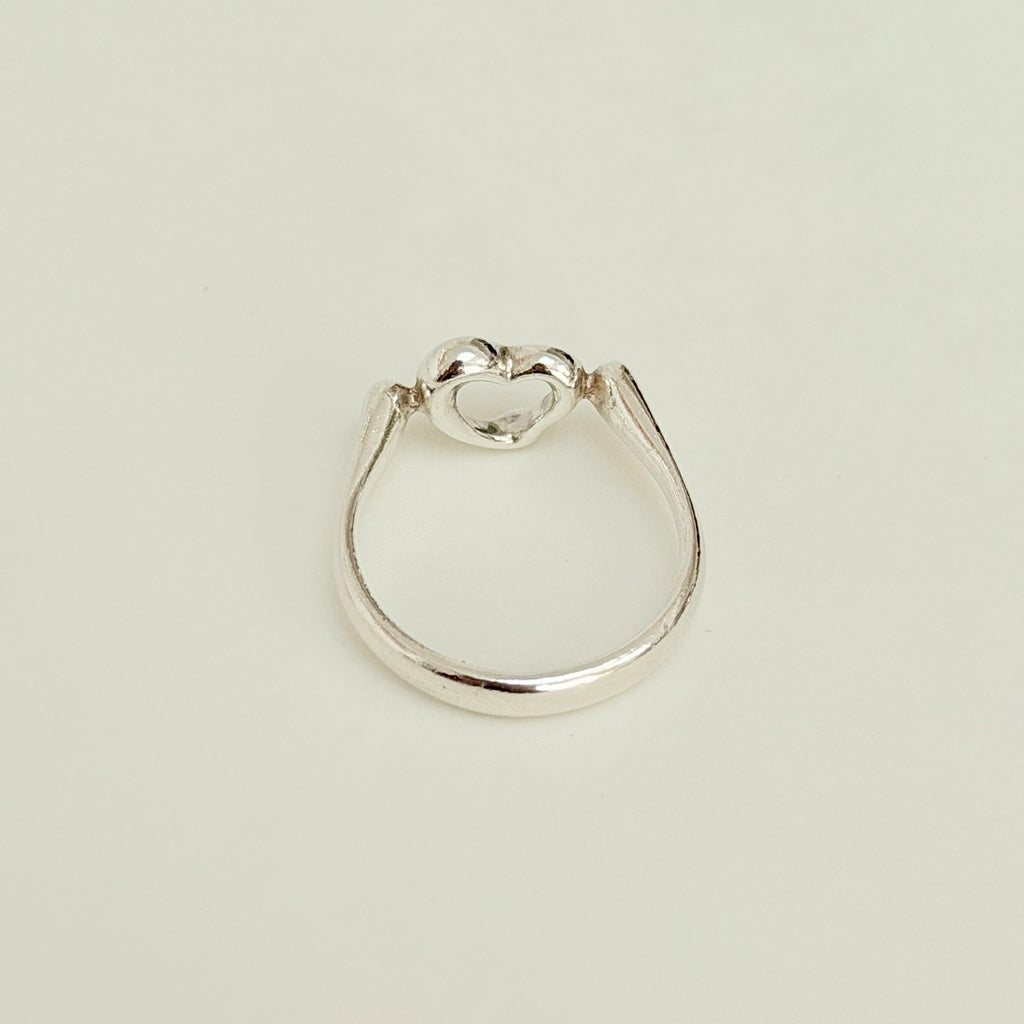 Authentic Tiffany & Co. Elsa Peretti Open Heart Sterling Silver 925 Ring Size 6.5, Uk M, EU 52.5