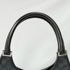 Authentic Vintage Gucci Jackie Bardot Black Monogram Supreme Gg Canvas Leather Medium Handbag