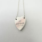 Authentic Gucci Heart Trademark Pendant Sterling Silver 925 Women’s Necklace 48cm